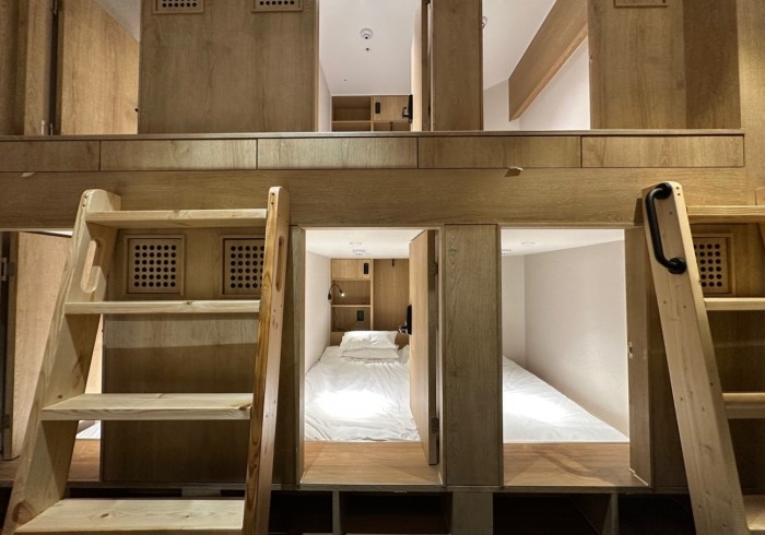Dorm Female - wooden bunk bed capsules